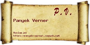 Panyek Verner névjegykártya